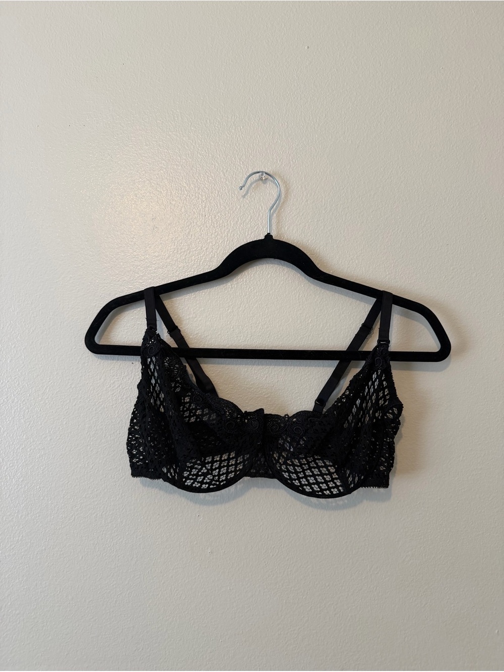 Christian Dior Lace Black Vintage Bra Size 36D